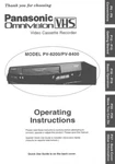 Panasonic PV-8200 PV-8400 Vcr Owners Instruction Manual Brand. Price: $22.24.