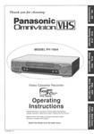 Panasonic PV-7664 Vcr Owners Instruction Manual Brand. Price: $22.24.