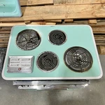 Vintage General Electric Push Button Turquoise Stove Top Used. Price: $450.00.