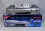Sanyo VWM-900 4-HEAD Hi-fi Vhs Vcr W/ Remote, Cords, Original Box And Manuals Used. Price: $64.95.