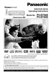 Panasonic PV-D734S PV-D744S Vcr Owners Instruction Manual Brand. Price: $22.24.
