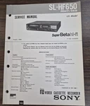 Sony SL-HF650 (RMT-149) Vcr Service Manual Original Very. Price: $10.75.
