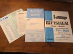Vtg Fisher FVH-7600 Operating Instructions And Other Associated Papers Like. Price: $14.99.