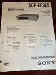Sony SDP-EP9ES SDPEP9ES Service Manual From The Usa **original** Very. Price: $24.88.