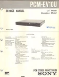 Sony Pcm EV10U Service Manual Original Printed Factory Repair Book Not Copy Unspecified. Price: $25.00.