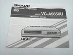 Sharp VC-A5650U Vcr Operation Manual *original Very. Price: $15.99.