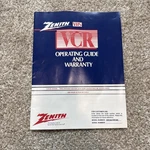 Zenith Vhs Vcr Vintage 1989 Operating Guide And Warranty Book VRF250/VRF255 Used. Price: $5.00.