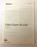 Sony Video Cassette Recorder Model SLV-393 Manual Very. Price: $12.49.