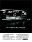 1985 Toshiba Print Ad, M-5900 Vhs Player Amadeus Hear The Way Mozart Wrote It Used. Price: $13.50.