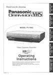 Panasonic PV-4662 Vcr Owners Instruction Manual Brand. Price: $22.24.