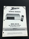 Zenith Service Manual Model VR4100 Vhs Video Cassette Recorder F1 Good. Price: $14.95.