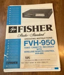 Fisher Studio-standard Operating Instructions FVH-950 Video Cassette Recorder Good. Price: $9.95.