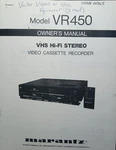 Marantz VR450 Vcr Owners Manual Photocopy Nec Vector Research Video Cassette Brand. Price: $19.99.