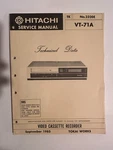 Hitachi VT-71A NO.2320E Video Cassette Recorder Vcr Service Manual Good. Price: $24.95.
