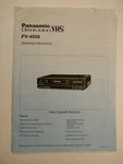 Panasonic PV-4008 Vhs Vcr Owner's Instruction Manual Very. Price: $8.99.