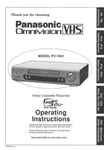 Panasonic PV-7661 Vcr Owners Instruction Manual Brand. Price: $22.24.