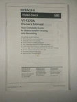 Hitachi VT-F370A Vcr Video Deck Owner's Manual 1993 Good. Price: $9.95.