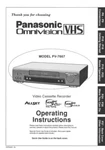 Panasonic PV-7667 Vcr Owners Instruction Manual Brand. Price: $22.24.
